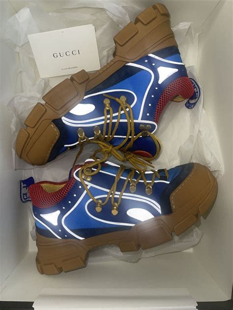 gucci flashtrek sega blue suede